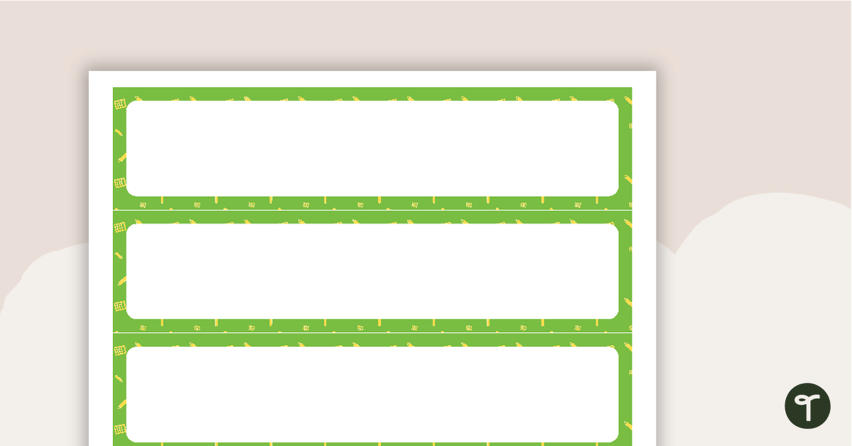 Calculator Pattern - Tray Labels teaching resource