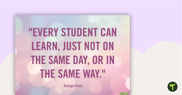 Go to Every Student Can Learn – Positivity Poster teaching resource