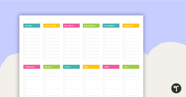 Go to Tropical Paradise Printable Teacher Planner - Key Dates Overview teaching resource