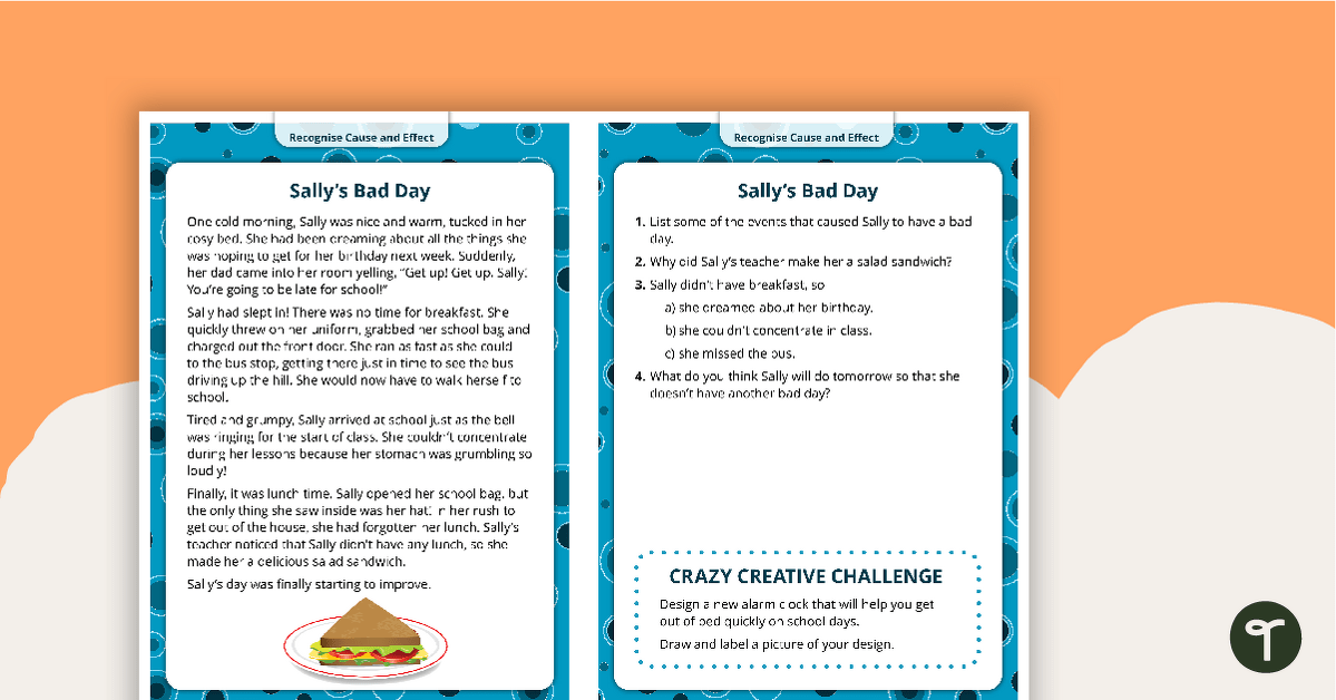 Comprehension Task Cards - Recognizing Cause And Effect teaching resource