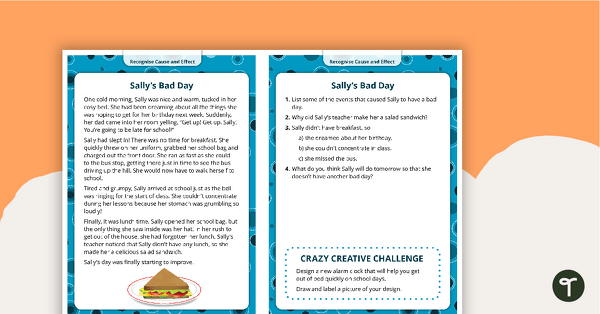 Go to Comprehension Task Cards - Recognizing Cause And Effect teaching resource