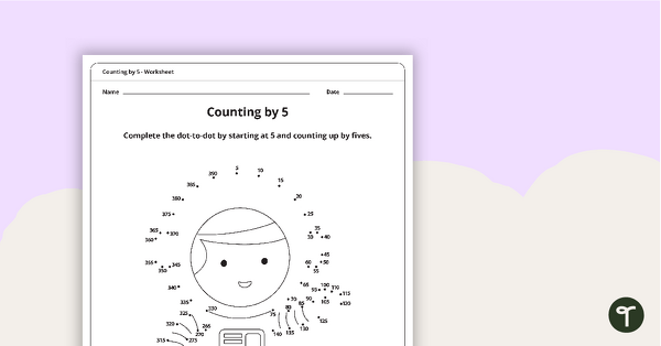 Go to Dot-to-Dot Drawing - Numbers by 5 - Astronaut teaching resource
