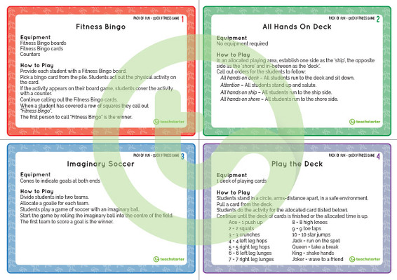 Pack of Fun - Quick Fitness Games teaching resource