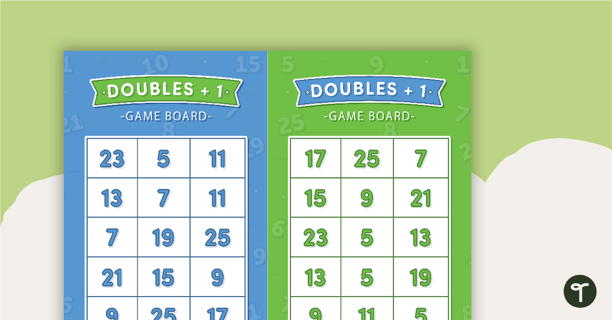 Doubles Plus 1 - Game Boards teaching resource