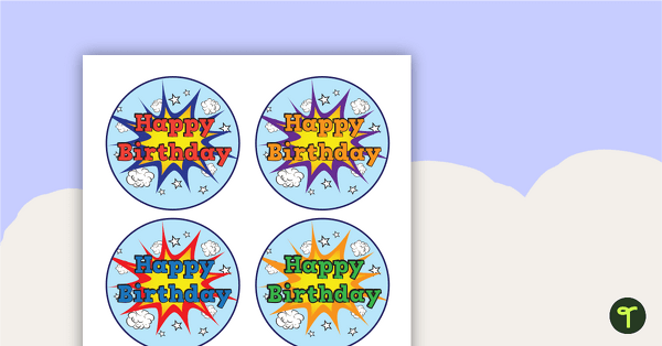 Image of Superheroes - Happy Birthday Badges
