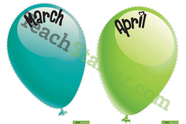 Balloon Birthday Chart teaching resource