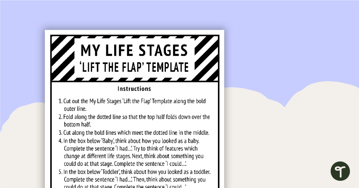 My Life Stages 'Lift the Flap' Template teaching resource