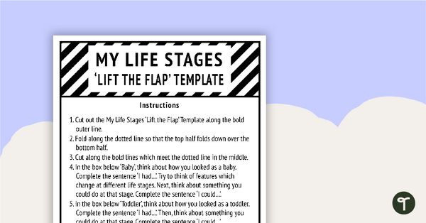 Preview image for My Life Stages 'Lift the Flap' Template - teaching resource