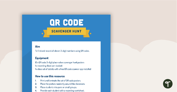 Go to QR Code Scavenger Hunt Template Posters teaching resource