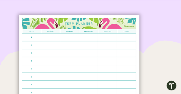 Tropical Paradise Printable Teacher Planner - 5, 6, 9, 10, and 11 Week Term Planners teaching resource