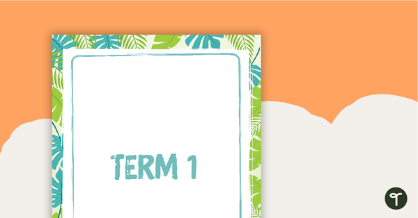 Tropical Paradise Printable Teacher Planner - Term Dividers teaching resource