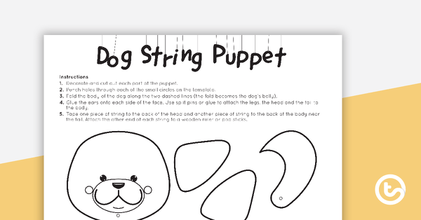 Go to Puppy Dog String Puppet Craft Template teaching resource