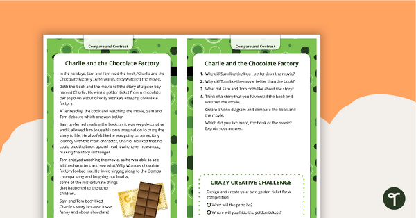 Go to Comprehension Task Cards - Compare And Contrast teaching resource