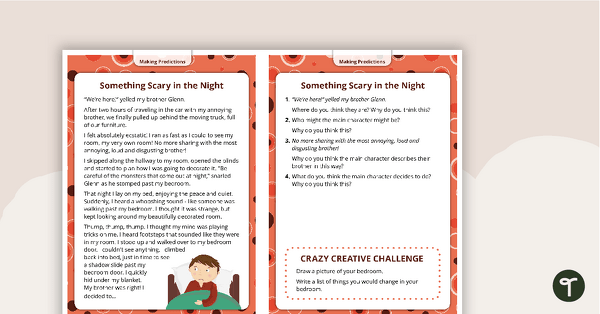 Preview image for Comprehension Task Cards - Making Predictions - teaching resource
