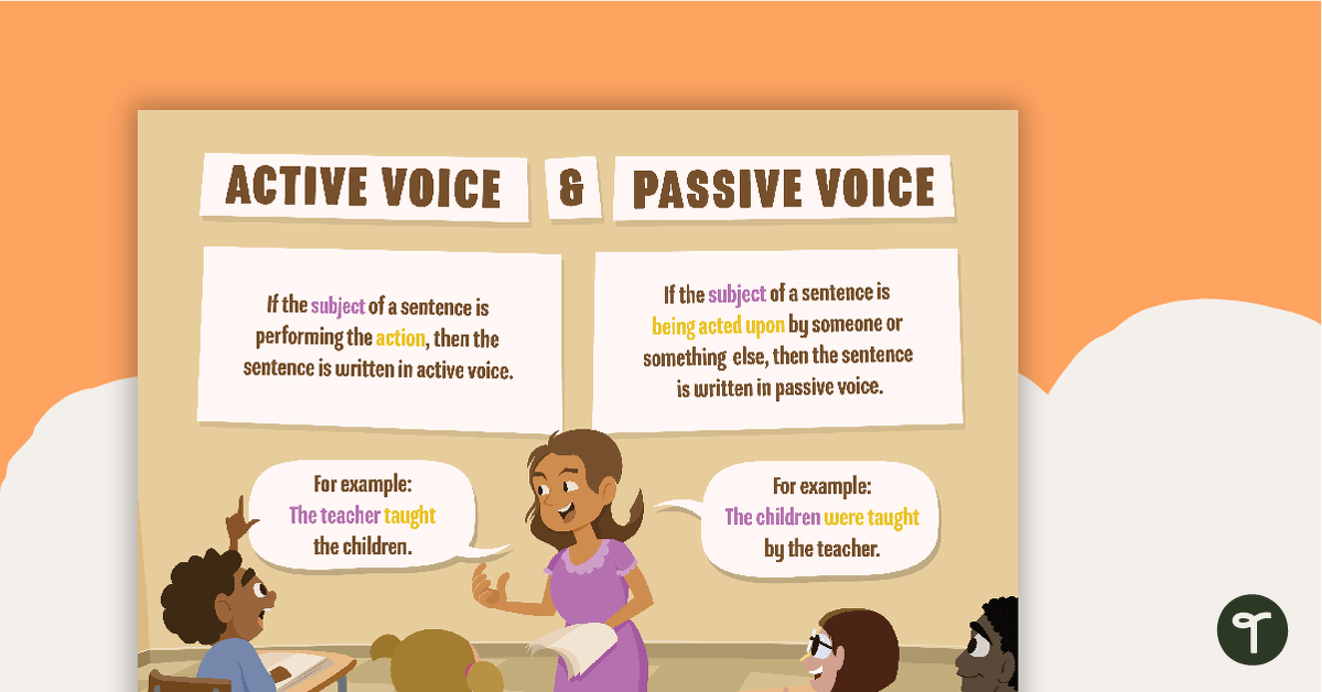 Active Voice and Passive Voice Poster teaching resource