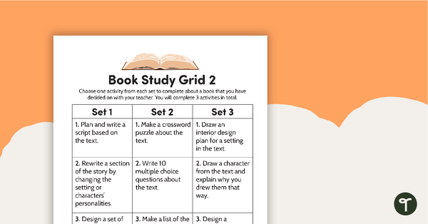 Preview image for Book Study Grid 2 - Upper Grades - teaching resource