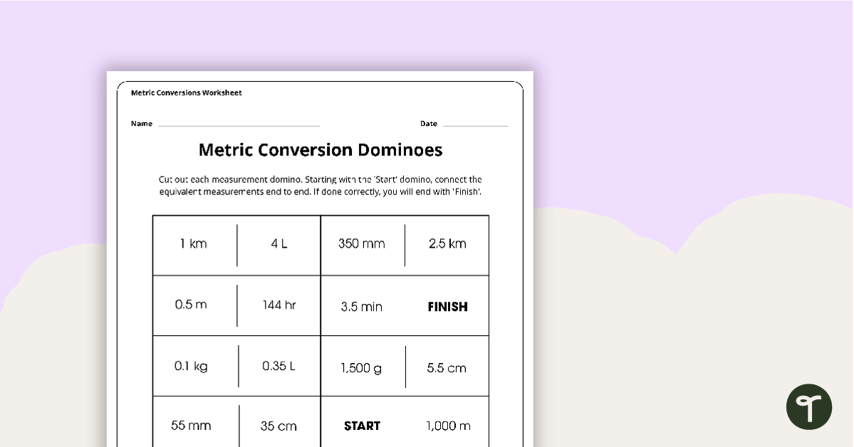 Metric Conversion Dominoes teaching resource