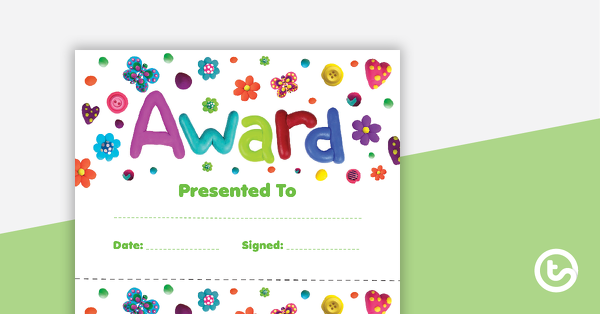 Go to Playdough - Award Certificate teaching resource