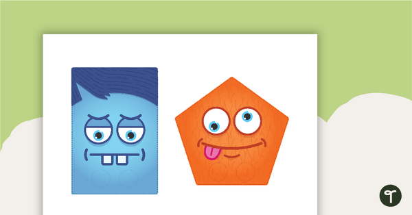 Preview image for 2D Shape Puppet Templates - teaching resource