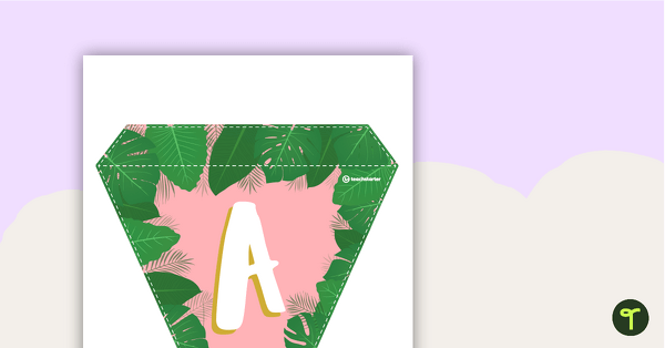 Go to Lush Leaves Pink - Letters and Numbers Bunting teaching resource