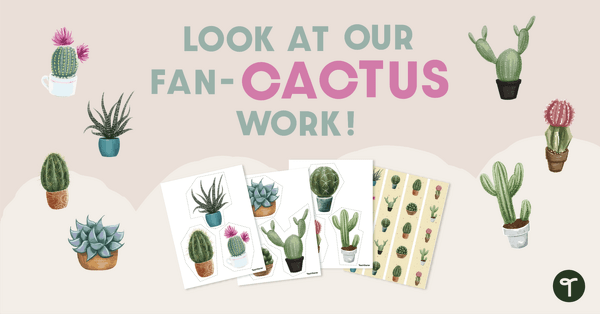 Cactus Bulletin Board Letters by Teach Simple