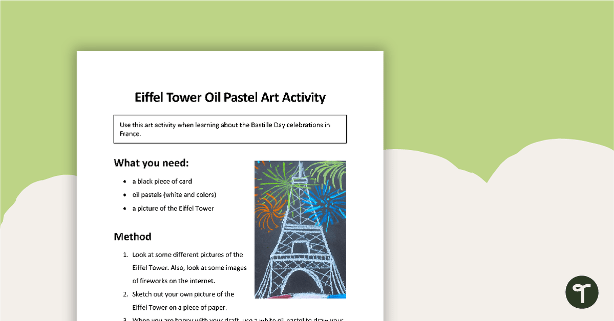 Eiffel Tower Oil Pastel Art Activity teaching resource