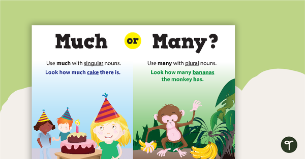 Much or Many Poster teaching resource