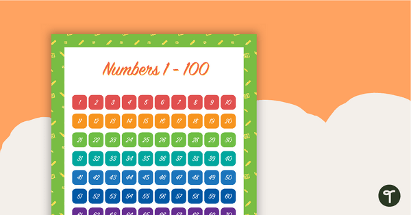 Calculator Pattern - Numbers 1 to 100 Chart teaching resource