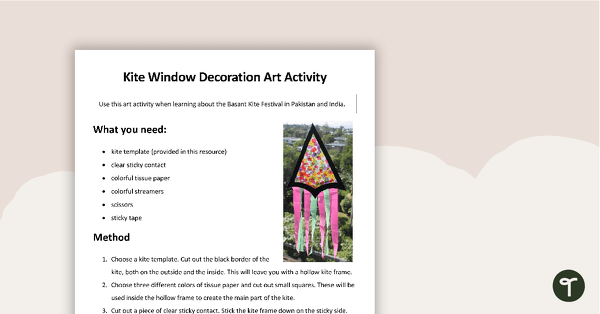 Kite Window Decoration Art Activity teaching resource