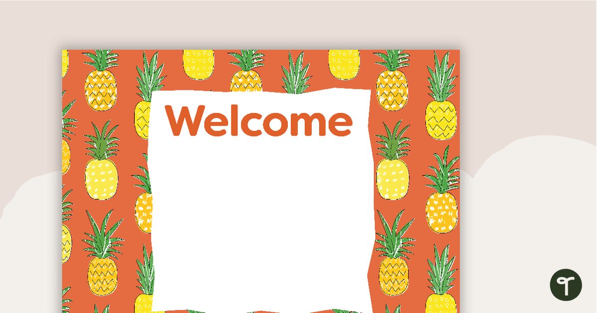上一页iew image for Pineapples - Welcome Sign and Name Tags - teaching resource