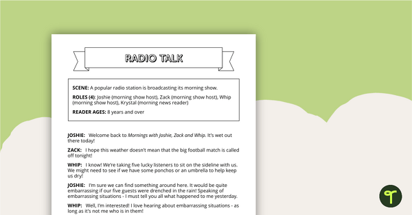 Preview image for Readers' Theatre Script - Radio Talk - teaching resource