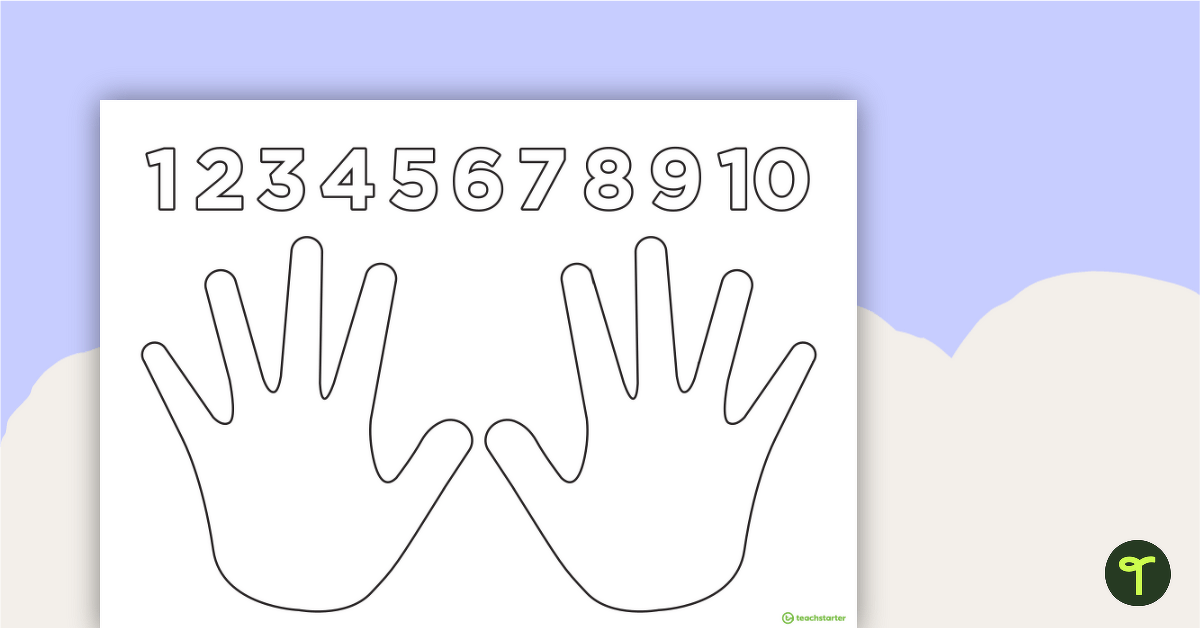 Free Counting From 1 to 10 Activity — Hands And Numbers Template teaching resource