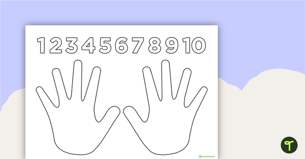 Go to Free Counting From 1 to 10 Activity — Hands And Numbers Template teaching resource