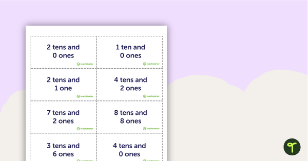 Two-Digit Place Value Bingo Game (Digits and Base-10 Blocks) teaching resource