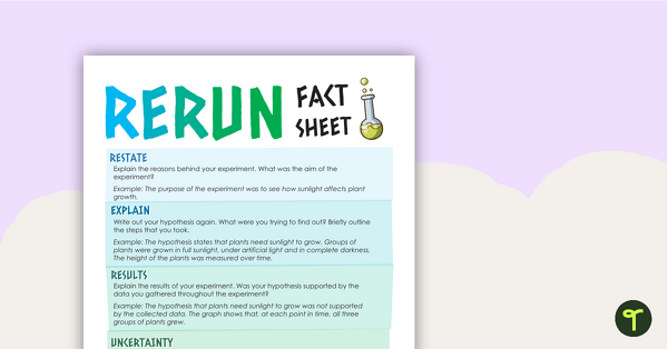 Image of R.E.R.U.N. - Writing a Scientific Conclusion Fact Sheet