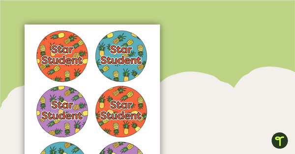 Pineapples - Star Student Badges teaching resource