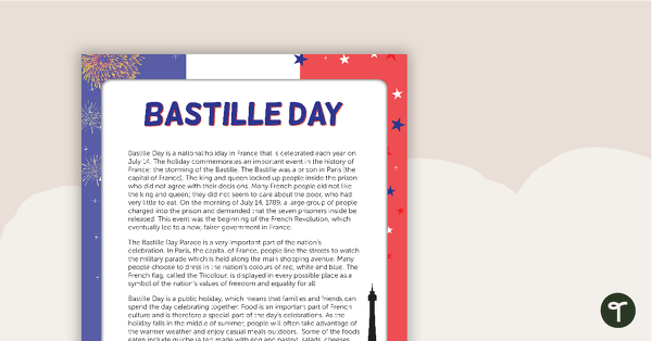 Bastille Day Fact Sheet teaching resource