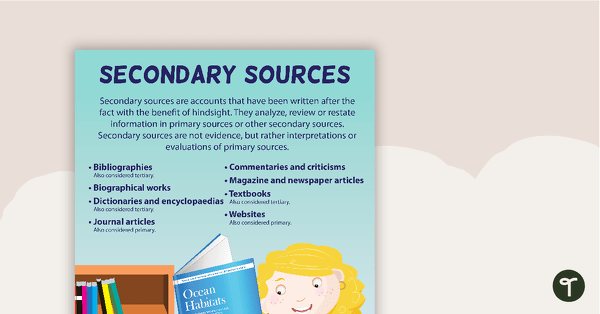 Preview image for Secondary Sources Poster - teaching resource