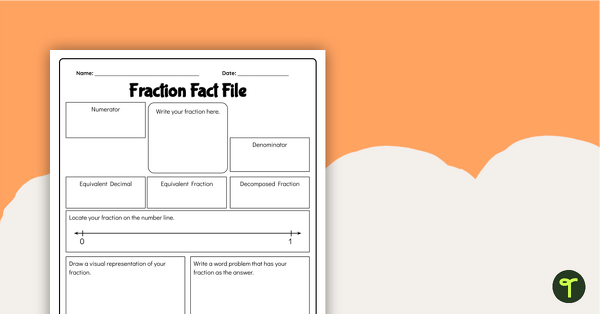 Fraction Fact File Worksheet teaching resource