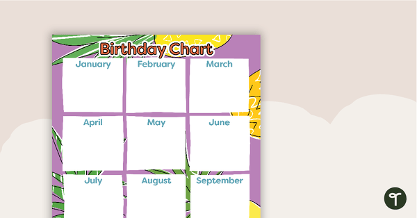 Go to Pineapples - Happy Birthday Chart teaching resource