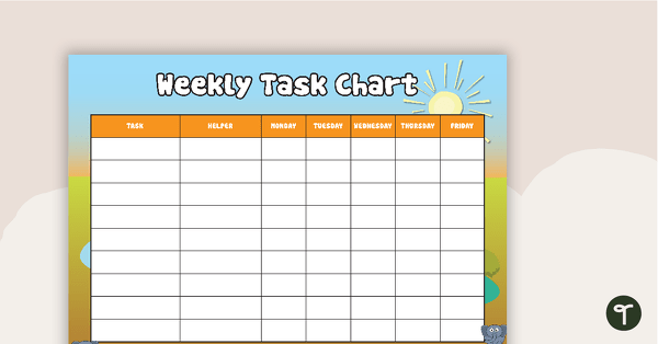 Elephants - Weekly Task Chart teaching resource