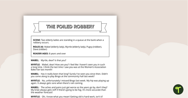 Readers' Theatre Script - Foiled Robbery teaching resource