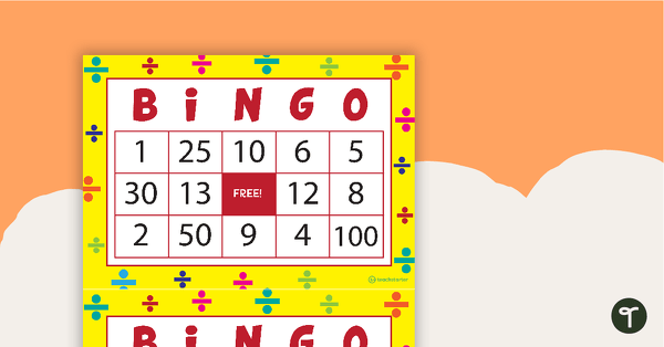 Preview image for Division Bingo - Numbers - teaching resource