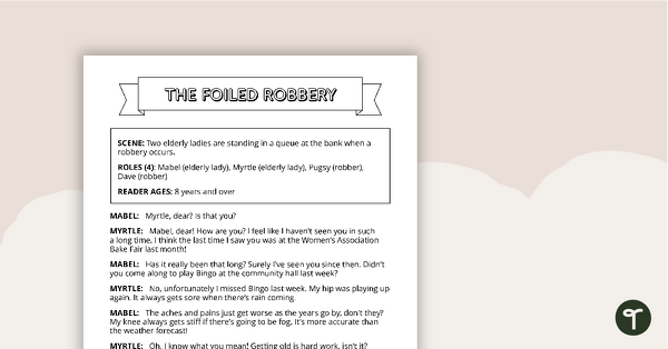 Go to Readers' Theater Script - Foiled Robbery teaching resource