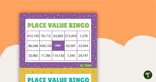 Image of Place Value Bingo Game - Numbers 0-999,999