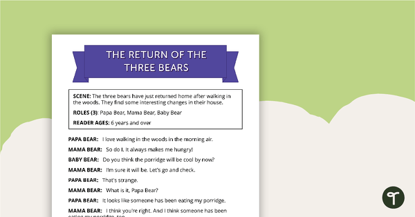 Go to Comprehension - Return of the Three Bears teaching resource