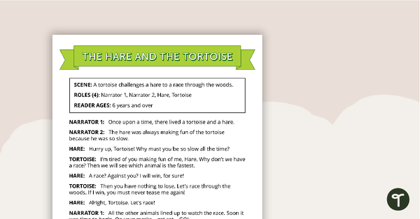 Comprehension - Hare and The Tortoise teaching resource