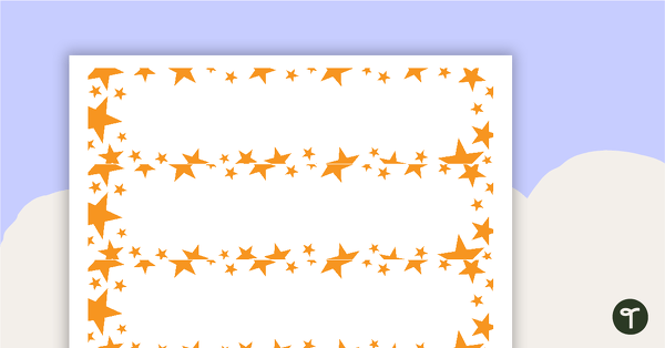 Orange Stars - Tray Labels teaching resource