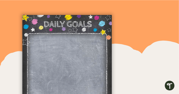 Funky Chalkboard - Daily Goals teaching resource
