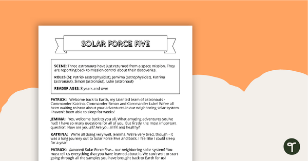 Go to Readers' Theater Script - Solar Force Five teaching resource